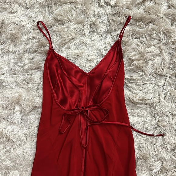 Plein Sud Red Crepe Silk tie back gown size US 6 - Picture 6 of 8